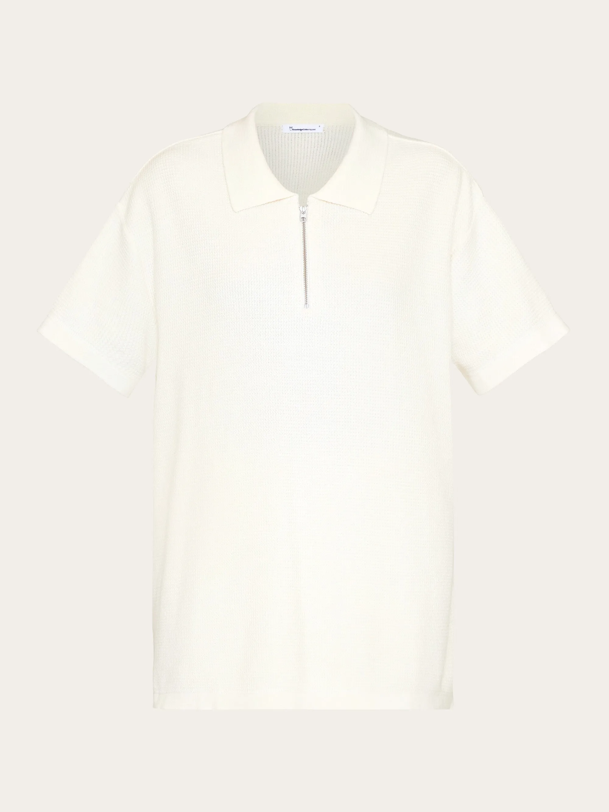 Loose short sleeve polo - GOTS/Vegan - Egret