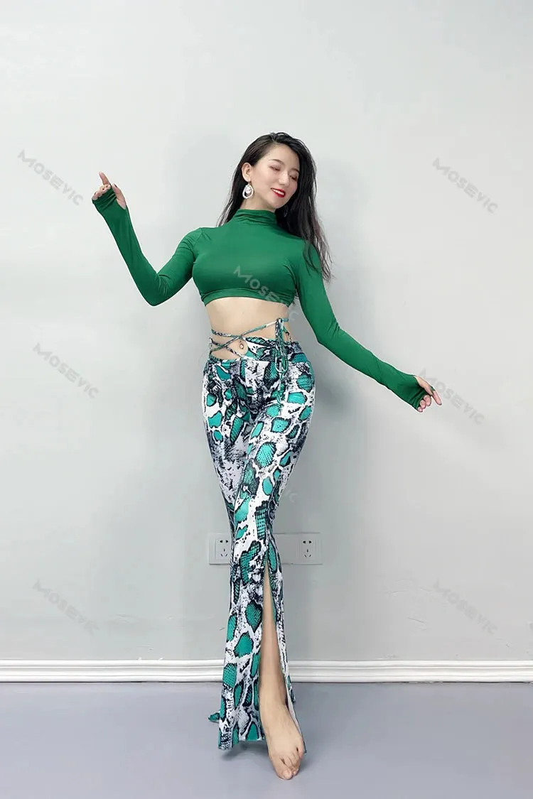 LVSANW Belly Dancing costume    Dancer Lessons Wear 2024 For Women Set Oriental Adult Professional clothes TOP pants suit