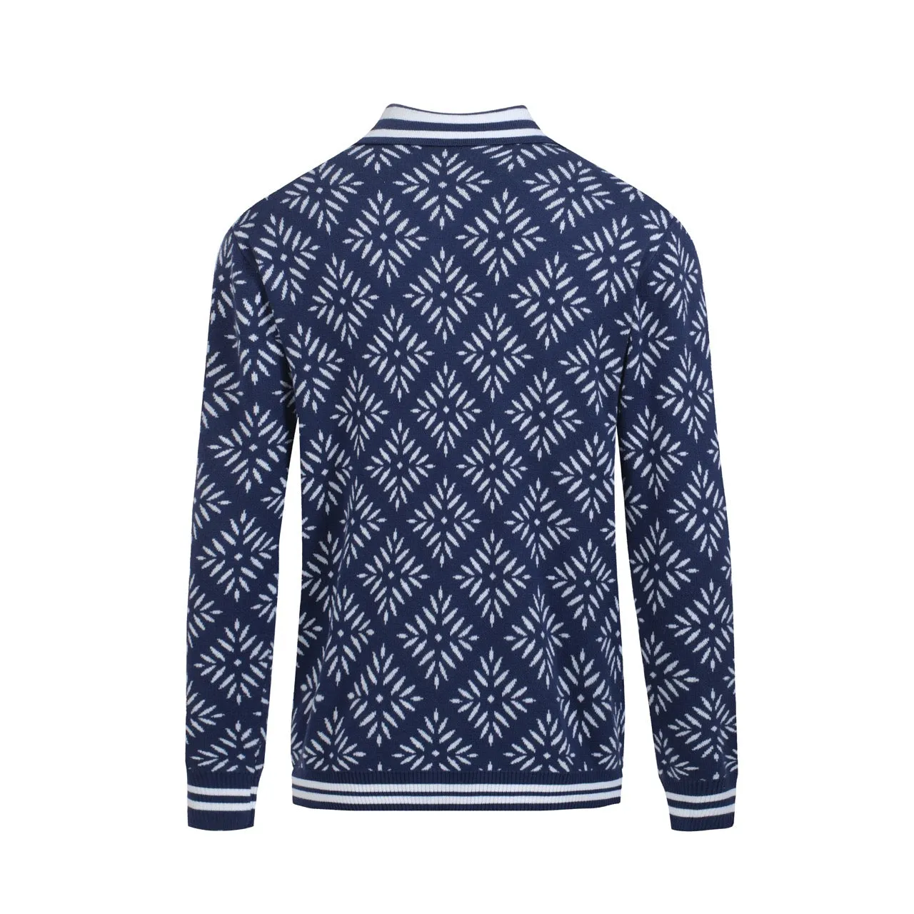 Men's Geometric Knit Cardigan – Retro Vintage Long-Sleeve Sweater for Fall/Winter