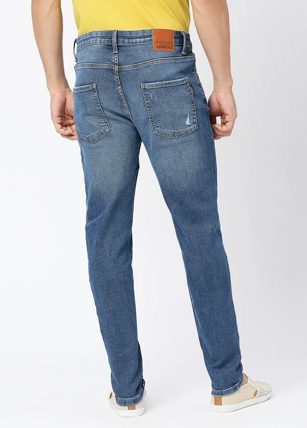 Mid Blue Cruz Skinny Fit Ripped Jeans