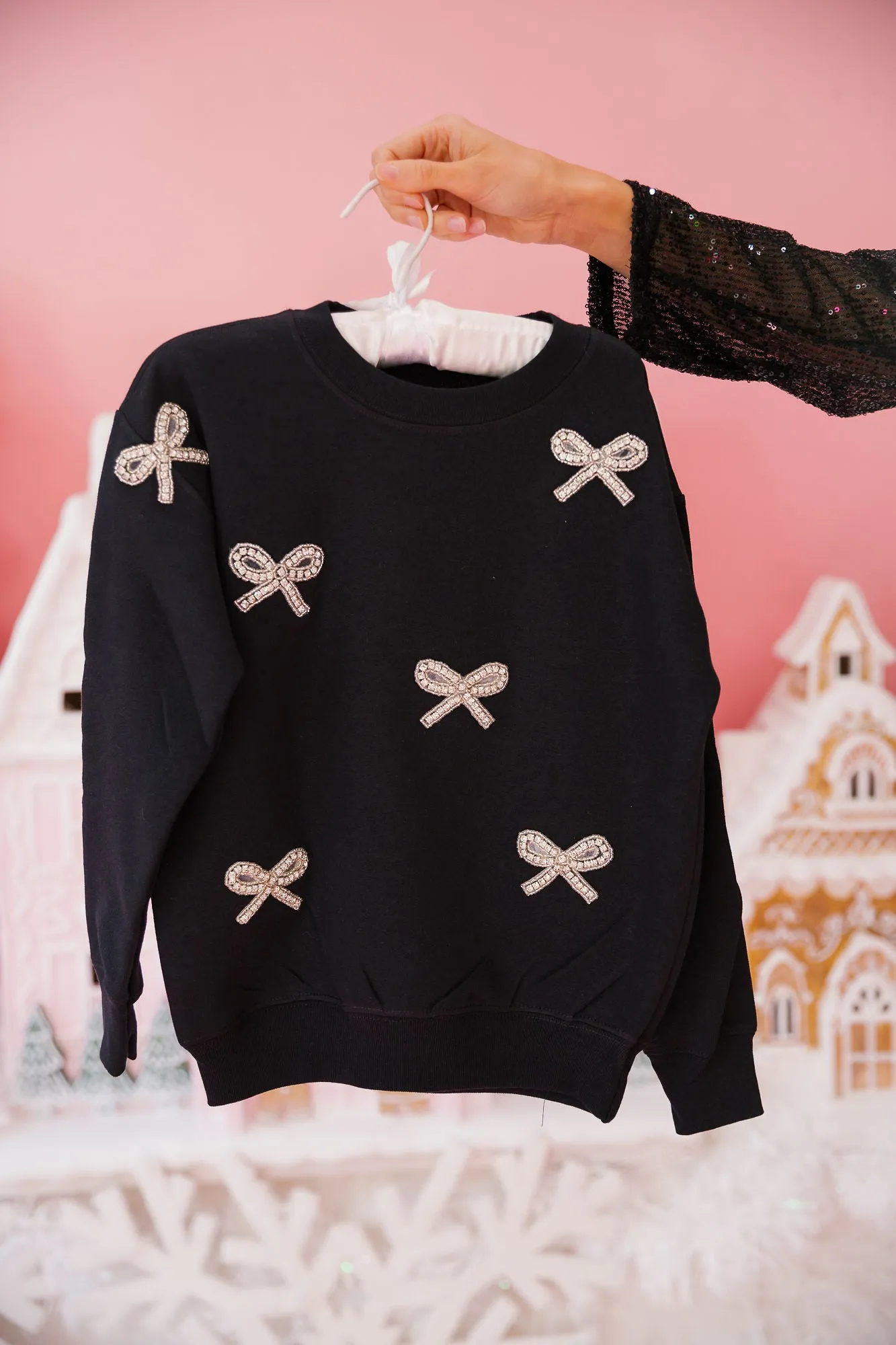 MINI KIDS BOW SEASON BLACK PULLOVER