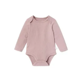 MORI Ribbed Long Sleeve Bodysuit - Rose