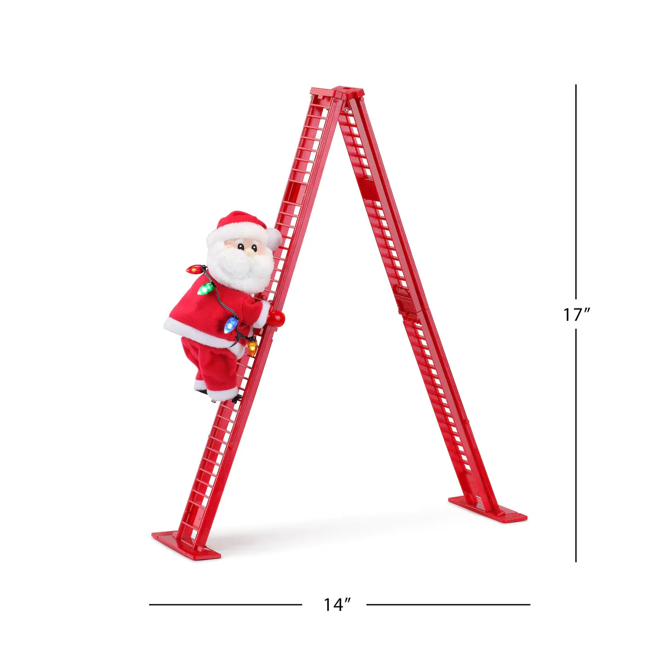 Mr. Christmas Animated Tabletop Climbing Santa – 17"