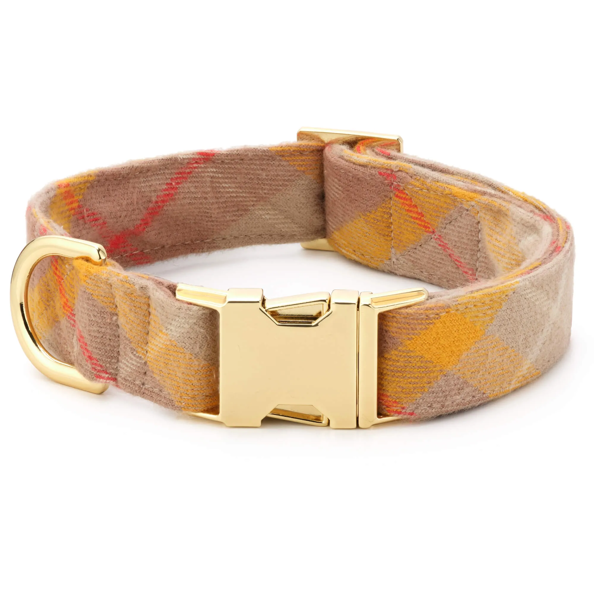 Mustard Plaid Flannel Bow Tie Collar