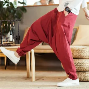 New Harem Pants Men Solid Loose Casual Mens Korean Style Cotton Plus Size Sweatpants Hot Sale Male Trousers  Mens Pants