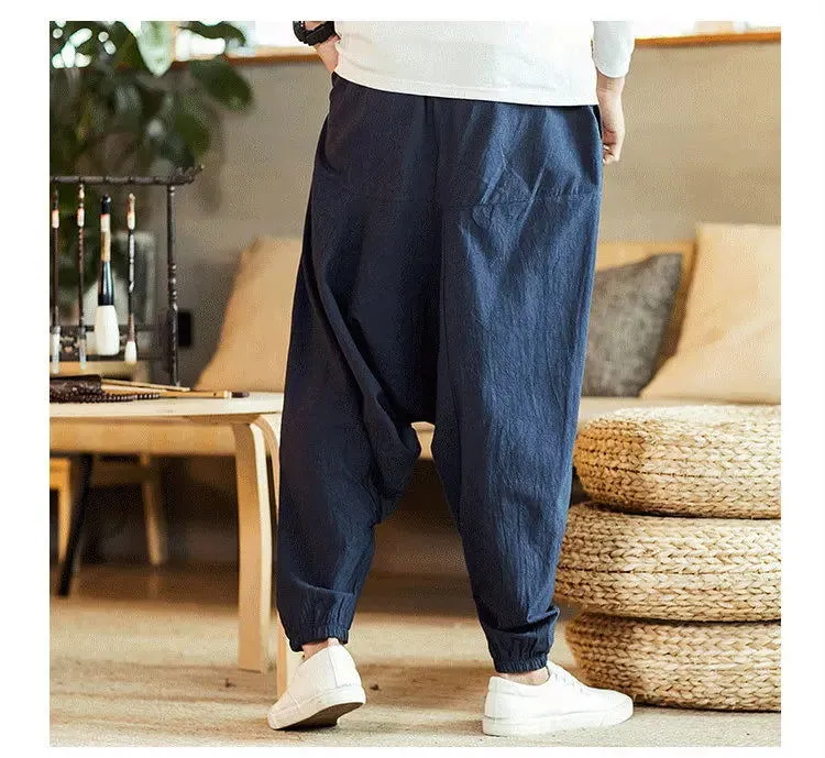 New Harem Pants Men Solid Loose Casual Mens Korean Style Cotton Plus Size Sweatpants Hot Sale Male Trousers  Mens Pants