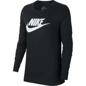 Nike Apparel  Bv6171-010 W Nsw Tee Essntl Ls Icon Ftr LIFESTYLE WOMEN Black