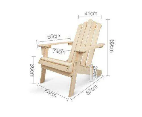 Ottoman Natural Wooden Deck Chair