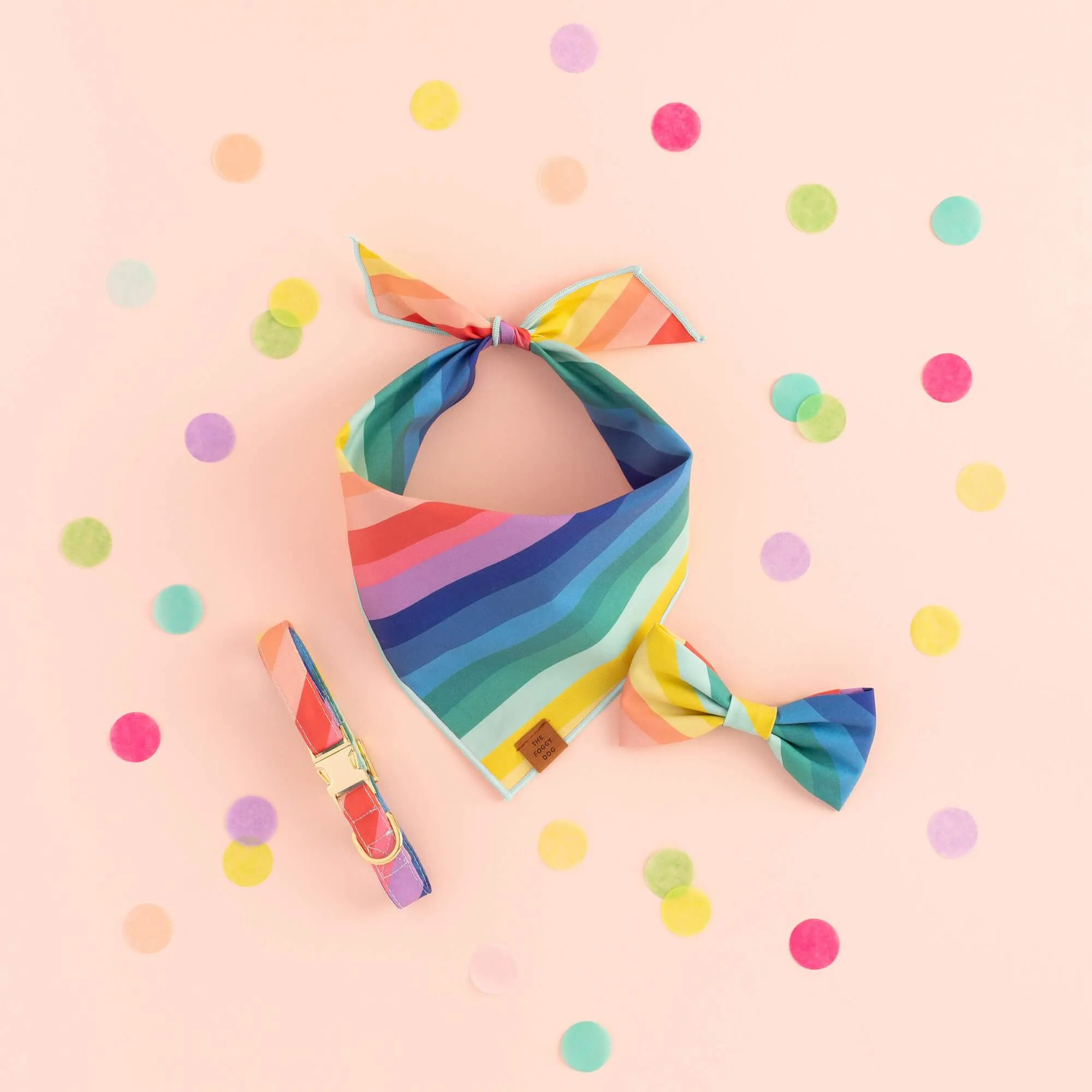 Over the Rainbow Bow Tie Collar