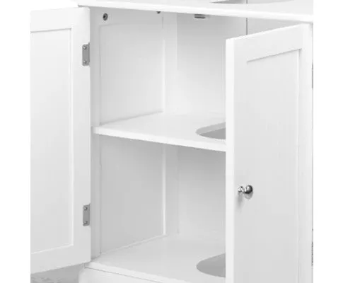 Pedestal Sink Storage Cabinet White