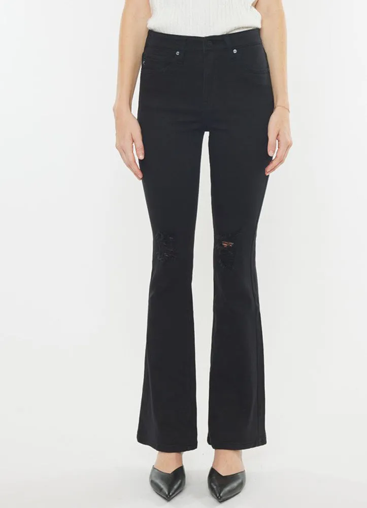 Petite High Rise Flare Black by KanCan