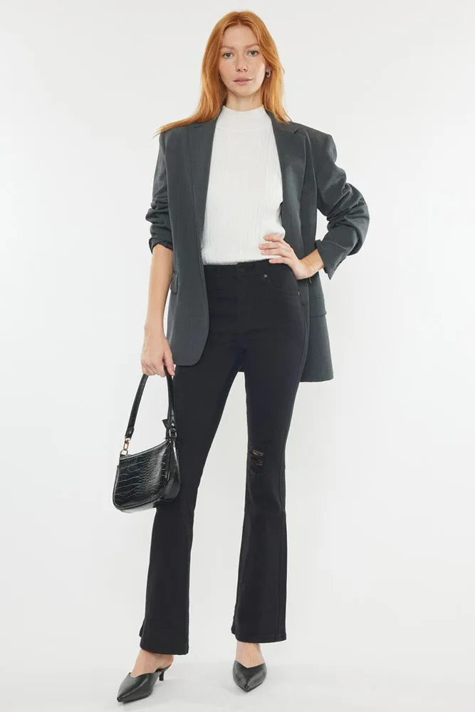 Petite High Rise Flare Black by KanCan