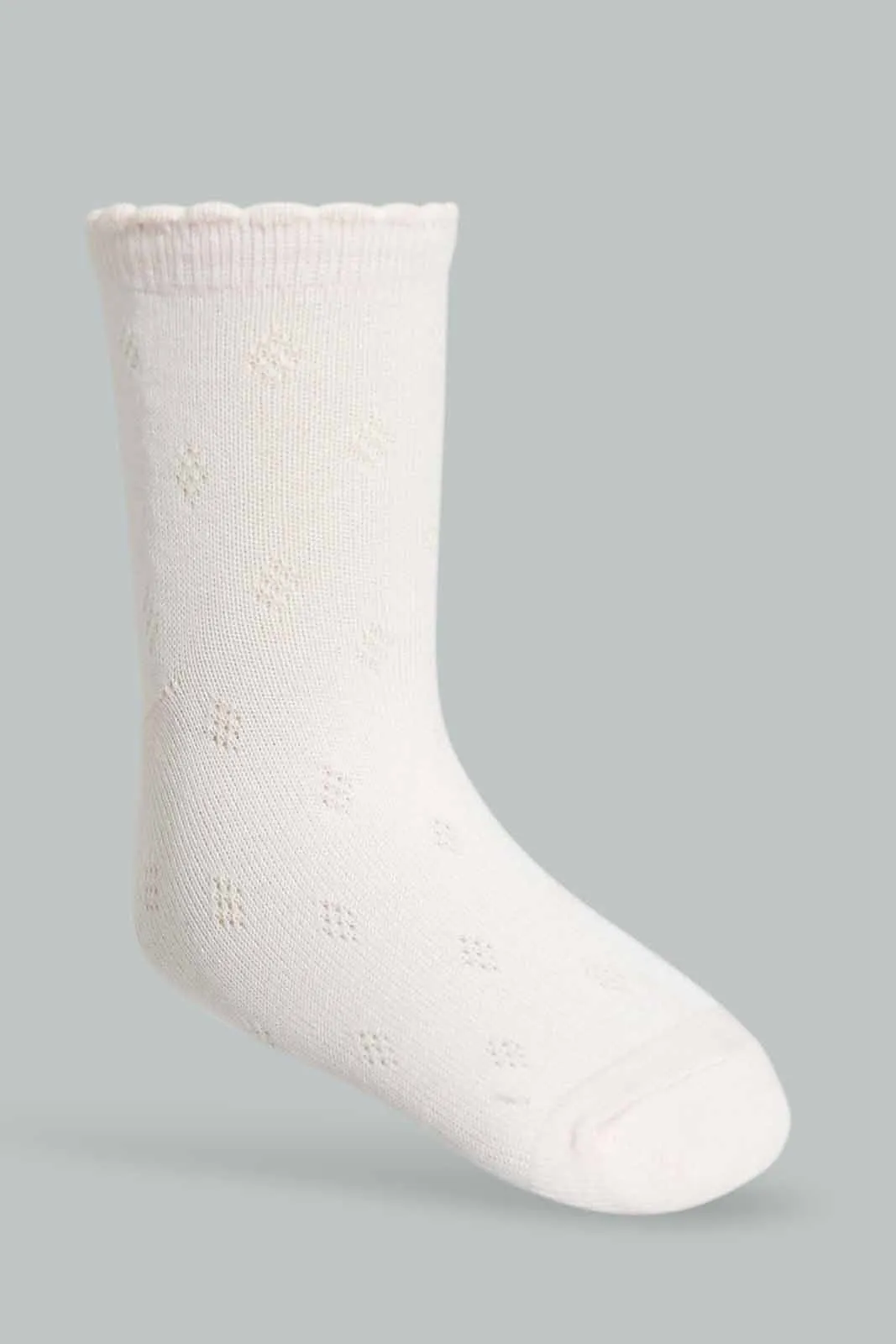 Pink Jacquard Socks For Girls