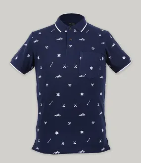 Pique Print Polo