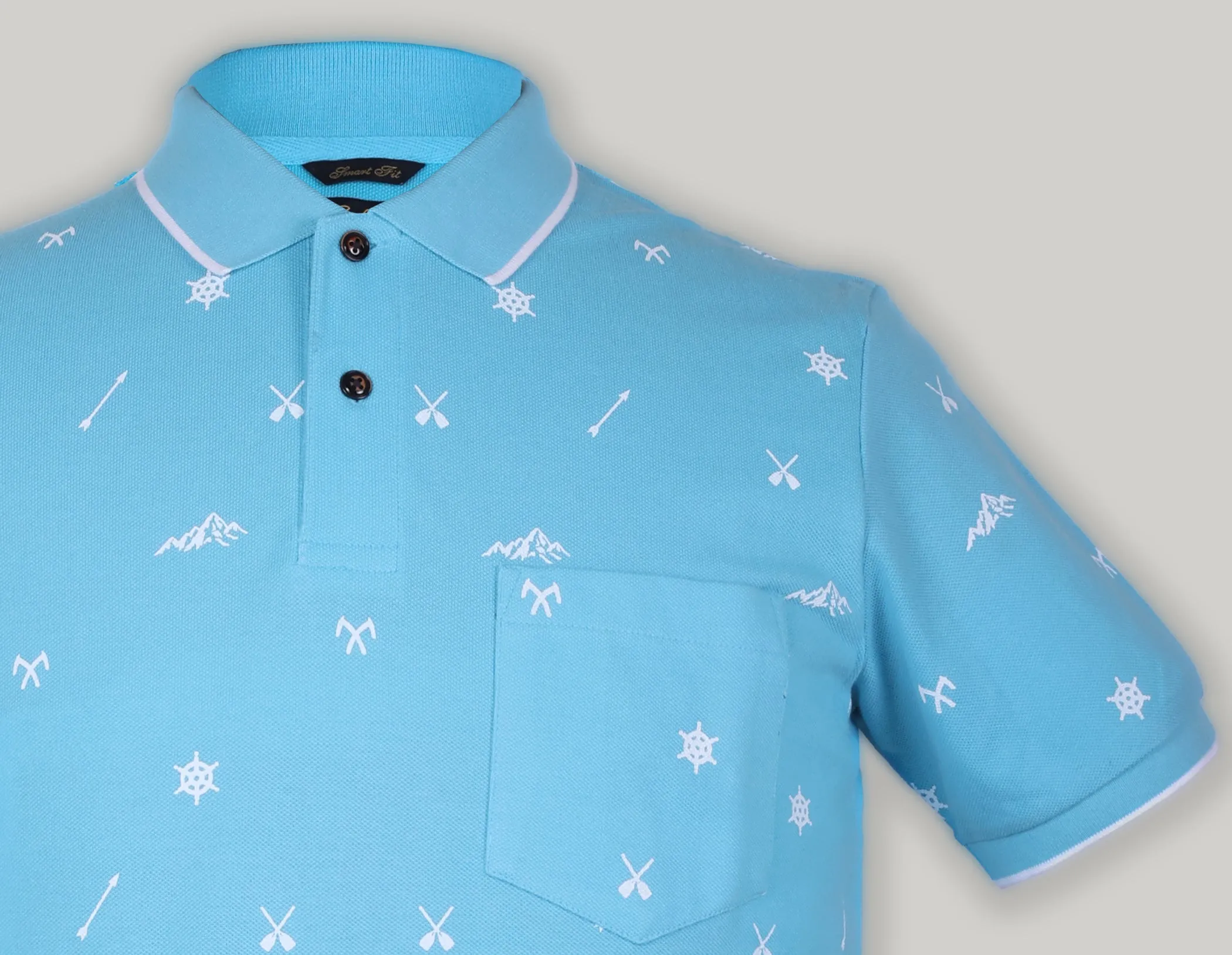 Pique Print Polo