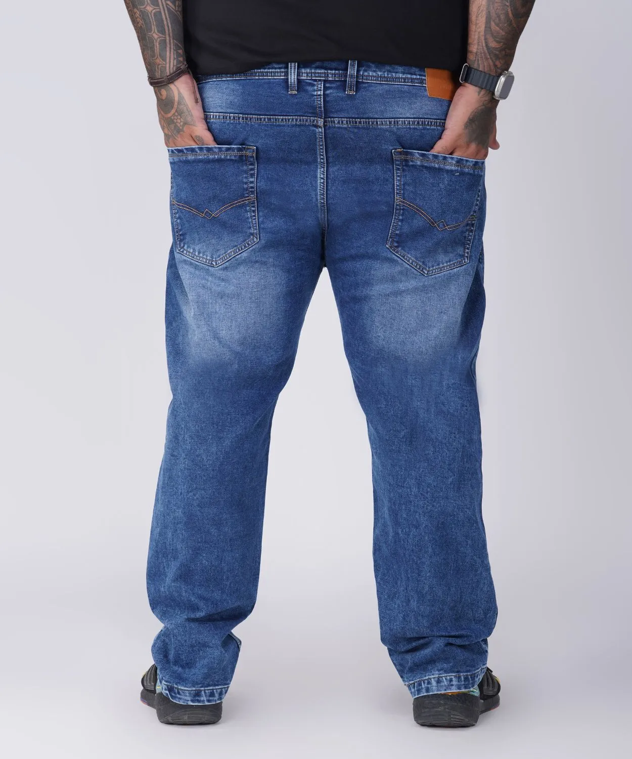 Plus Size Men Blue Comfort Fit Jeans