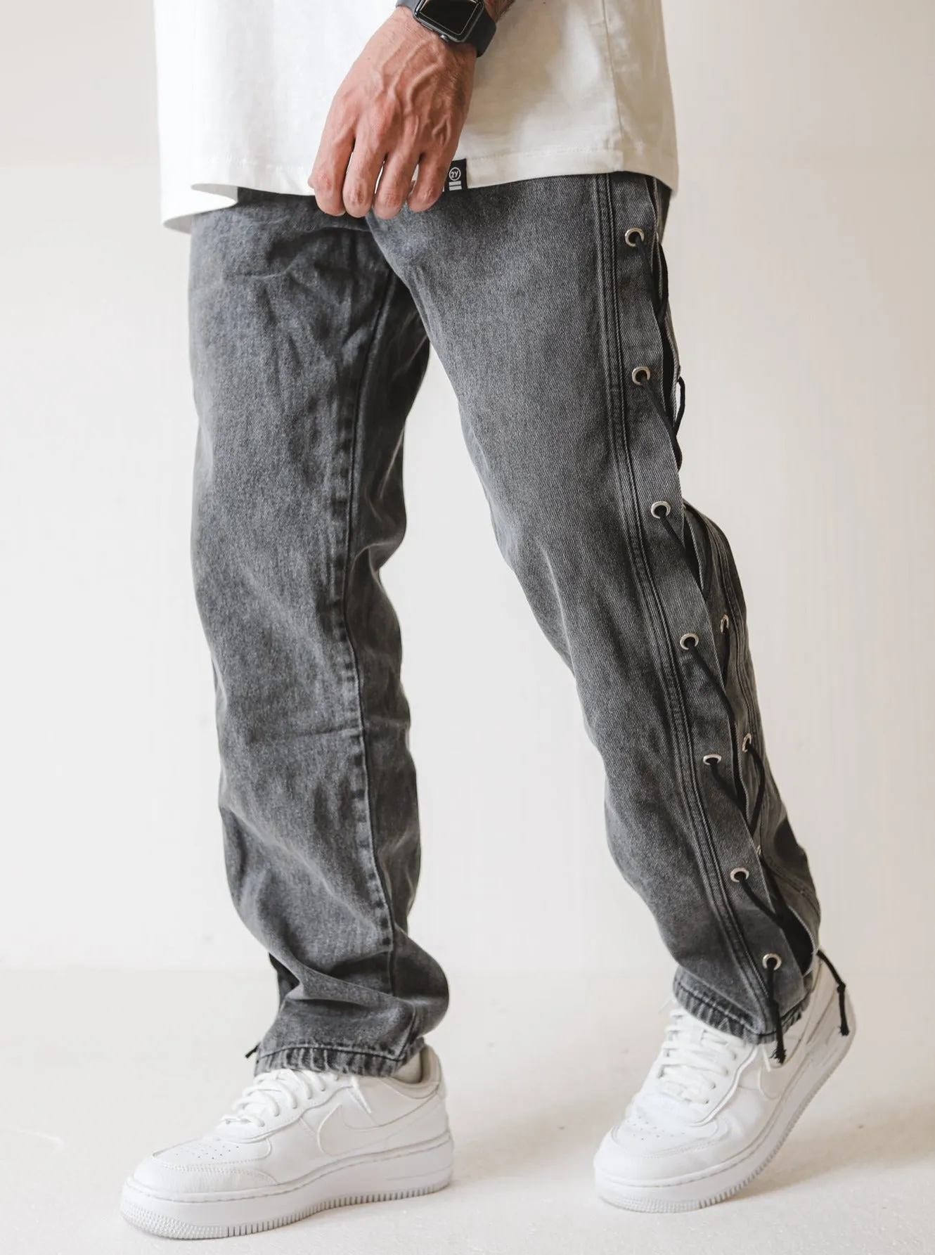 Premium Wide Fit Black Fade Jeans