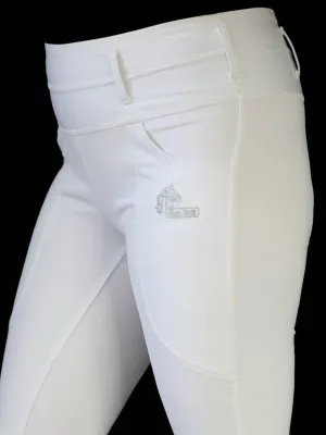 "Alice" Riding tights in White with or without silicone seat grip