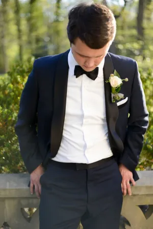 "Davis" Navy 1-Button Shawl Tuxedo