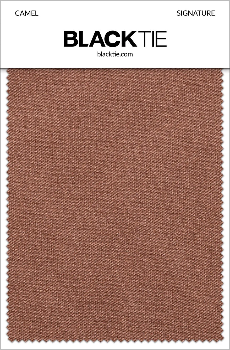 "Monte" Camel Plain Front Pants