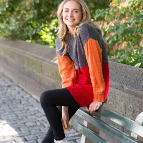 Red Heart Knit Color-Block Tunic