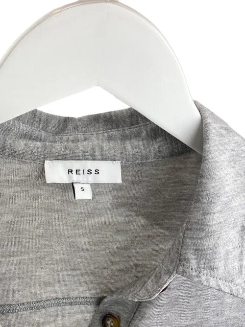 Reiss, Women's Fine-Gauge Polo Sweater, Grey Heather, Size S