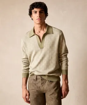 Relaxed Long-Sleeved Montauk Polo in Olive