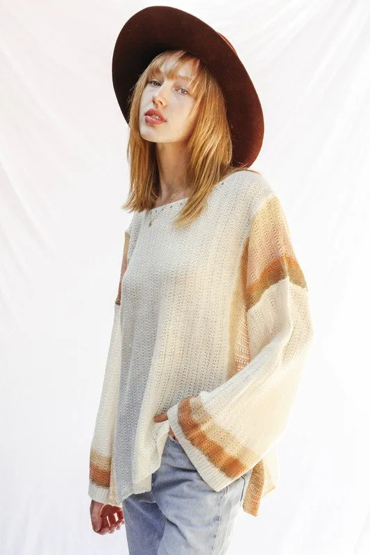 Relaxed Stripe Light Sweater