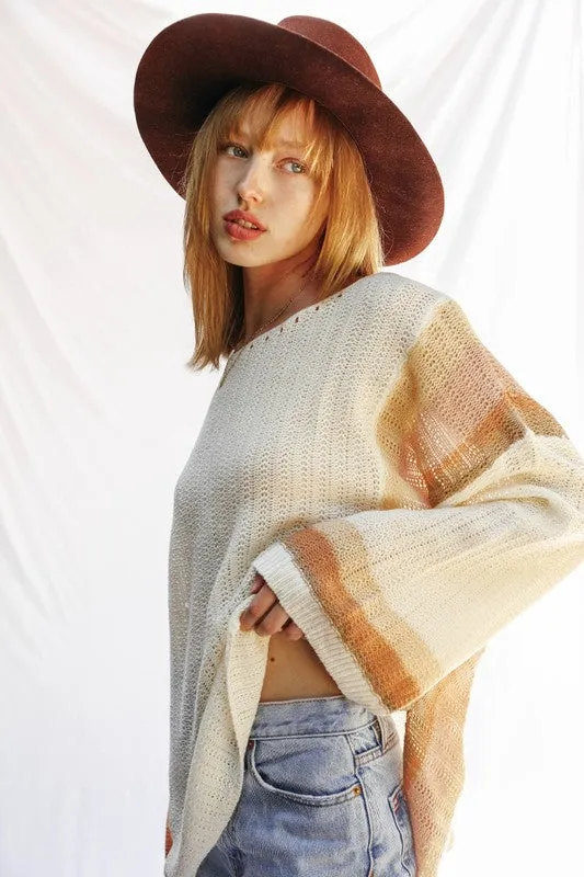 Relaxed Stripe Light Sweater