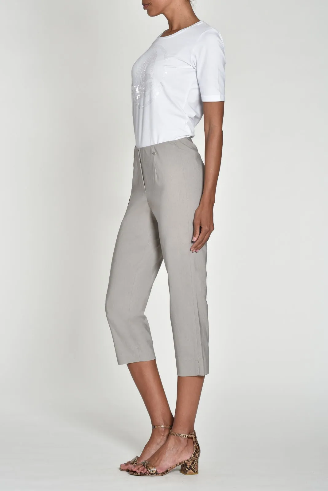 Robell Crop Trousers | Taupe