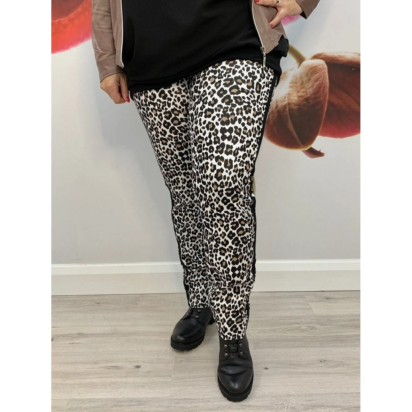 Robell Rose Trousers in Leopard Print