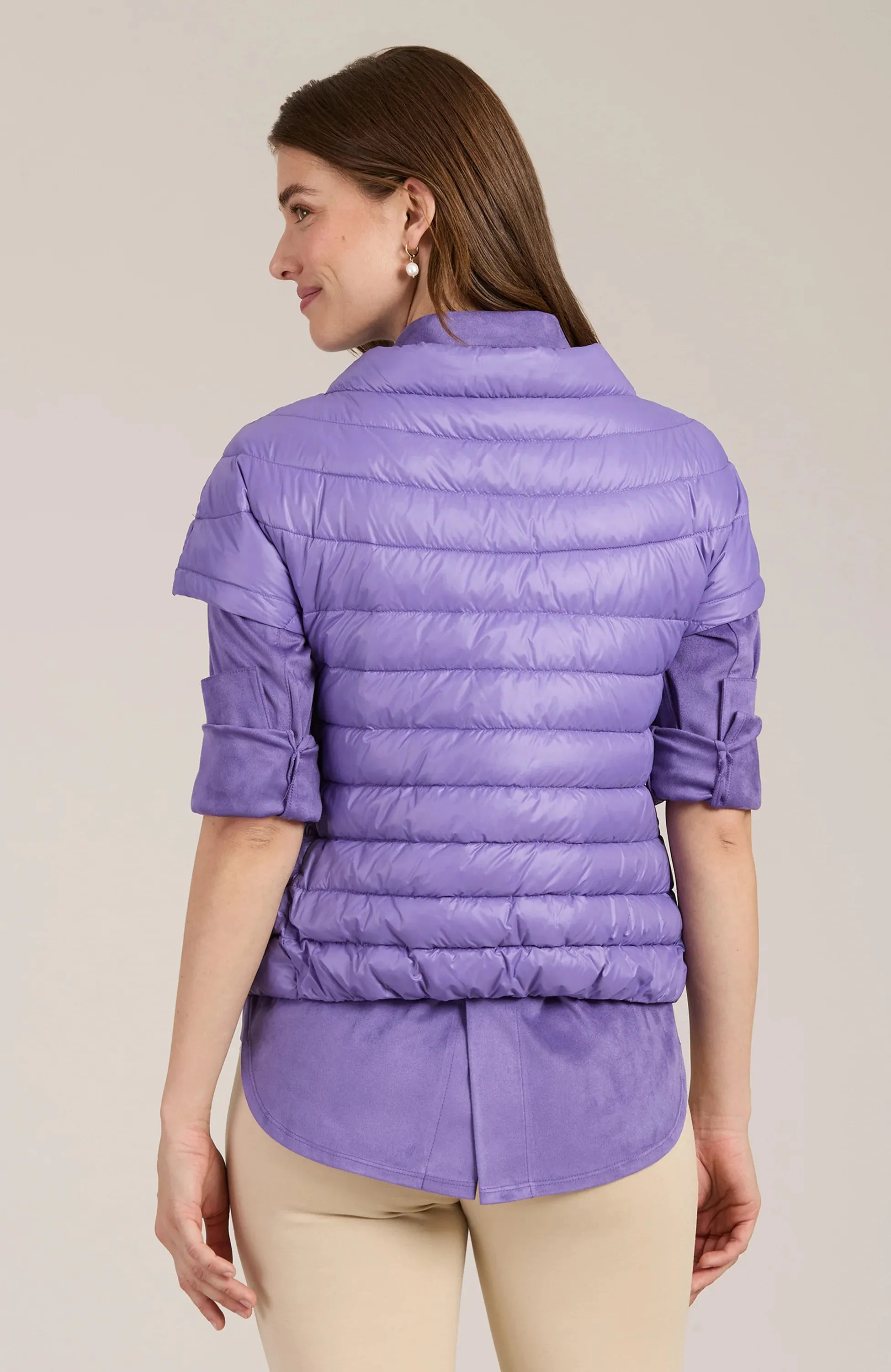 Shelly Cap Slv Puffer (Light Violet)