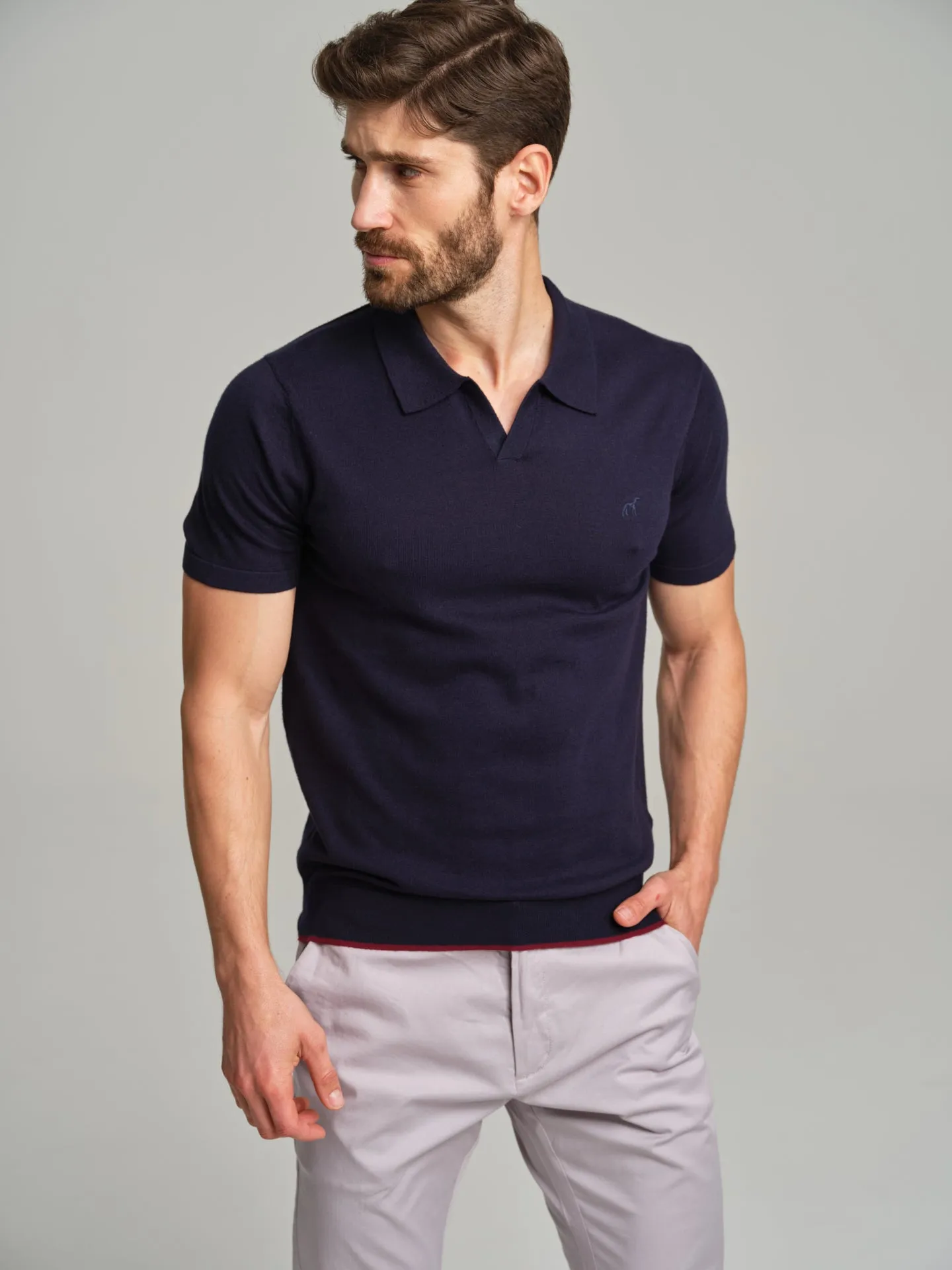 Short sleeve K-Easy polo sweater with Coolmax yarn