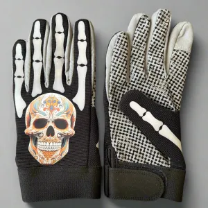 Skull Fabric Anti-Slip Mechanic Gloves