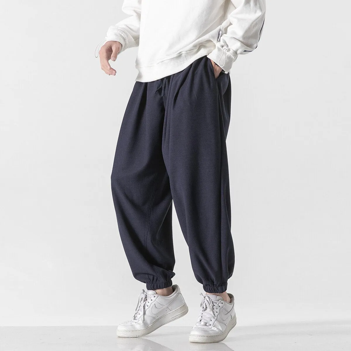 Streetwear Harem Pants Men 2023 Spring Summer Casual Harajuku Sweatpants Solid Color Chinese Style Men's Joggers