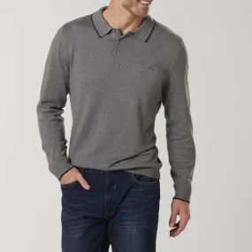 Structure Men's Slim Fit Polo Sweater Smokey Grey