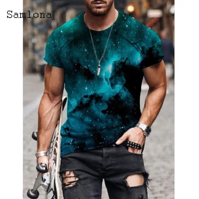 Summer New Fashion 3D Print Tops Streetwear Mens T-shirt Masculinas Casual Pullovers Plus Size 4xl 5xl Men Tees Clothing