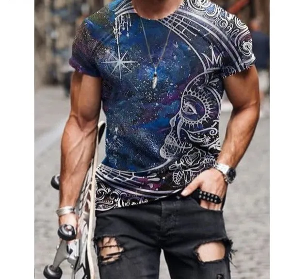 Summer New Fashion 3D Print Tops Streetwear Mens T-shirt Masculinas Casual Pullovers Plus Size 4xl 5xl Men Tees Clothing