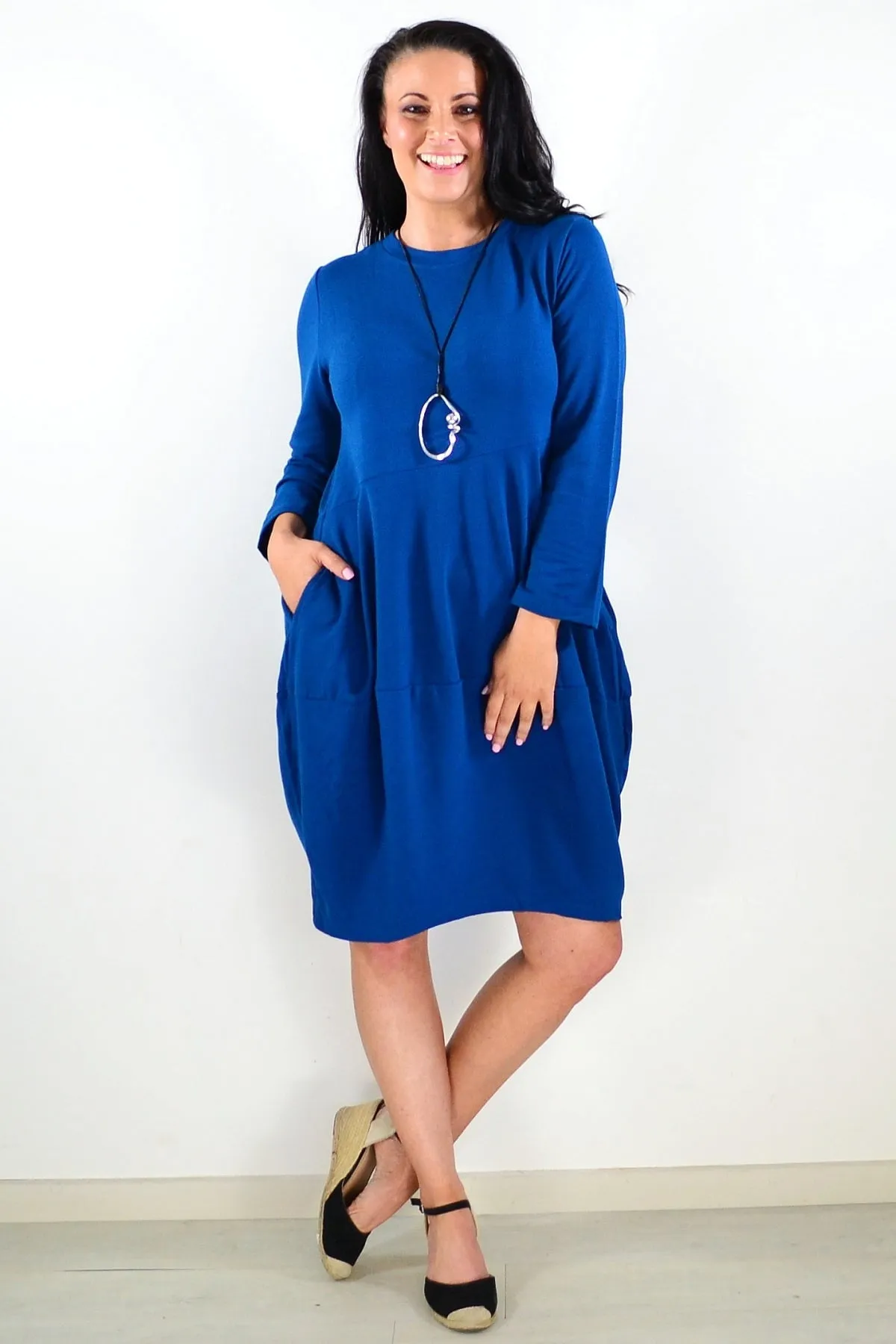 Teal Cocoon Winter Pocket Tunic Dress