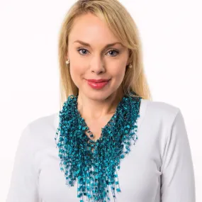 Teal Scarf Necklace - Turquoise Necklace