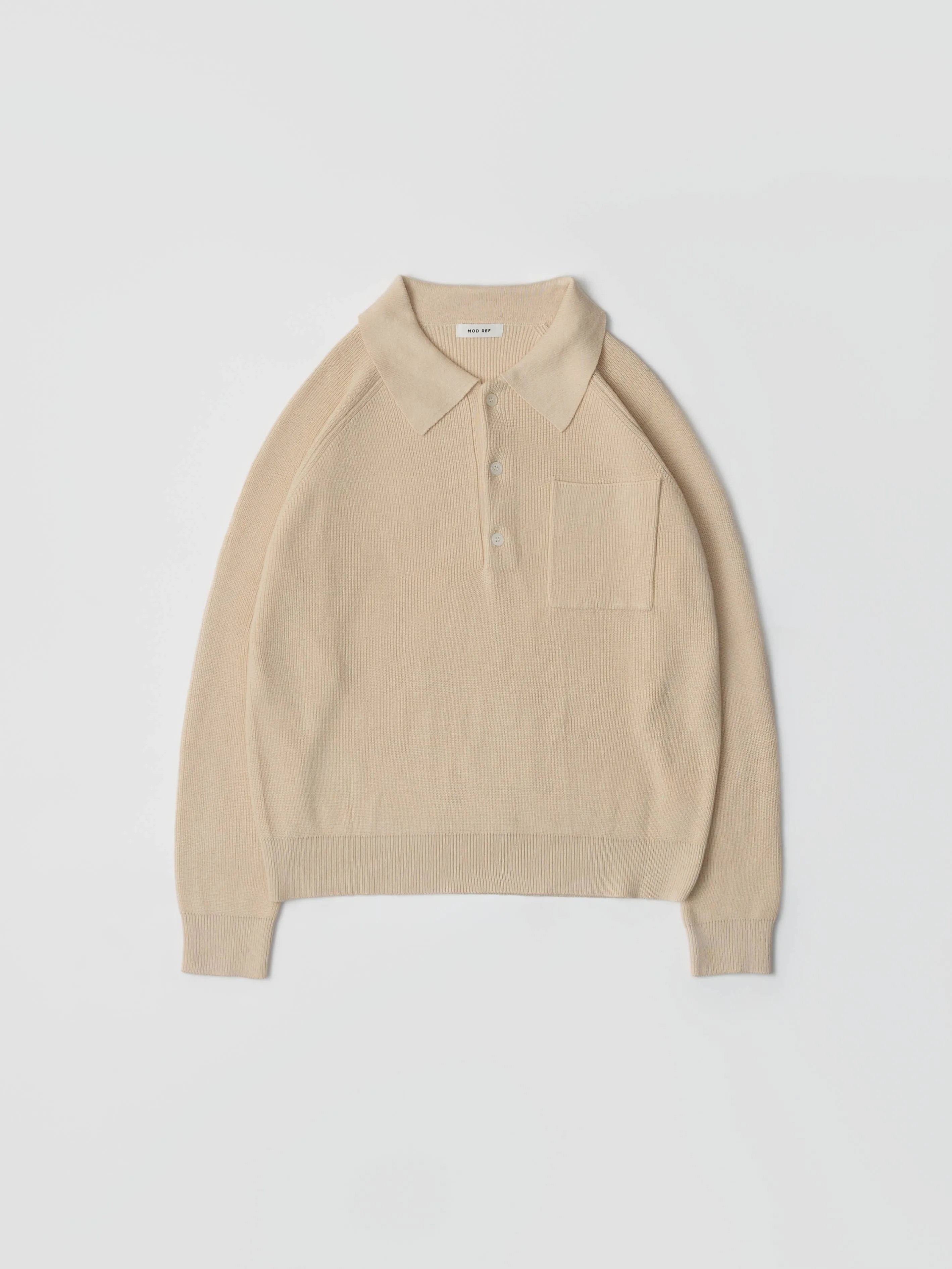 The Maude Knit Polo Sweater Bone