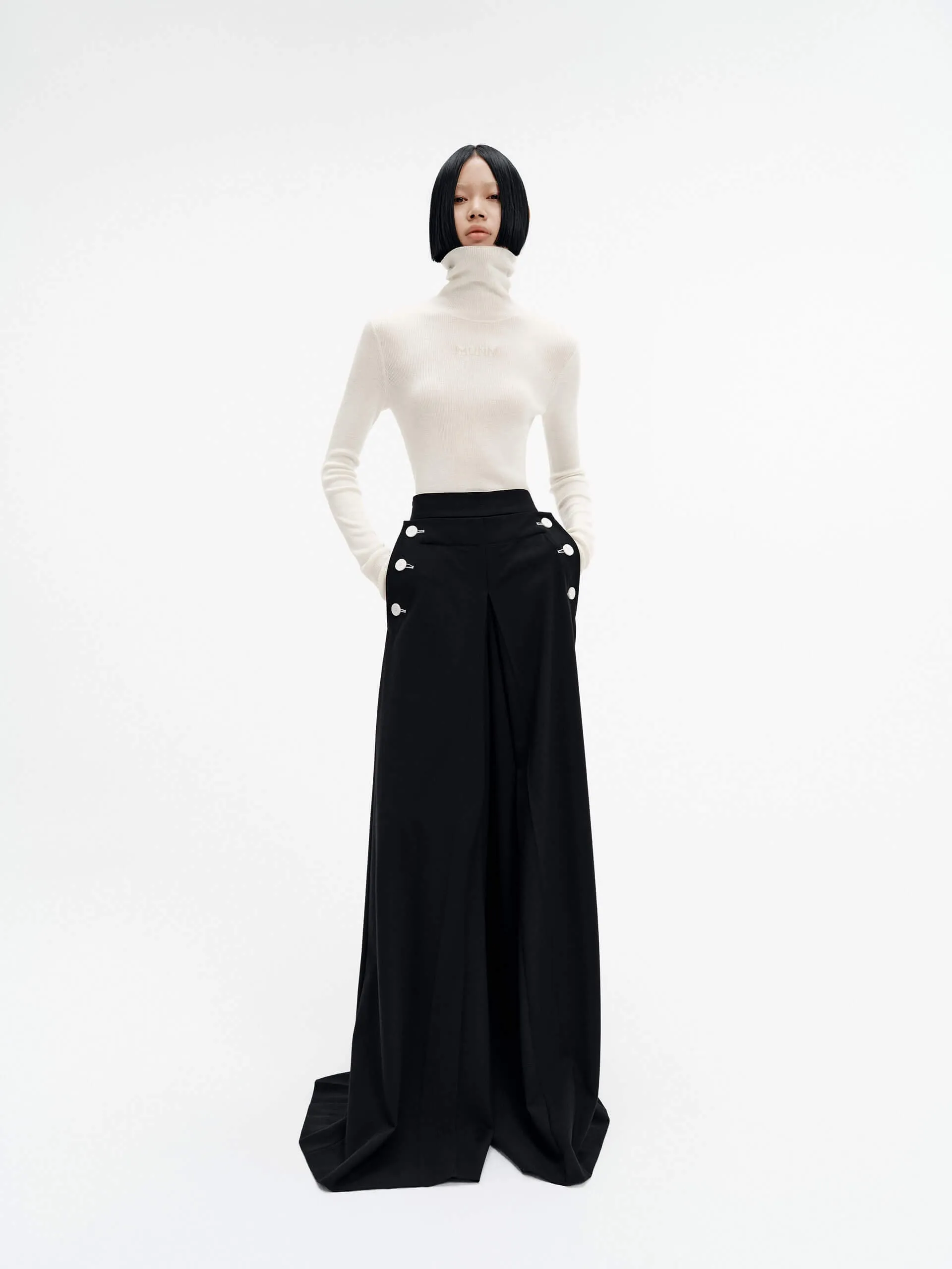 The Wide Leg Wool Pants