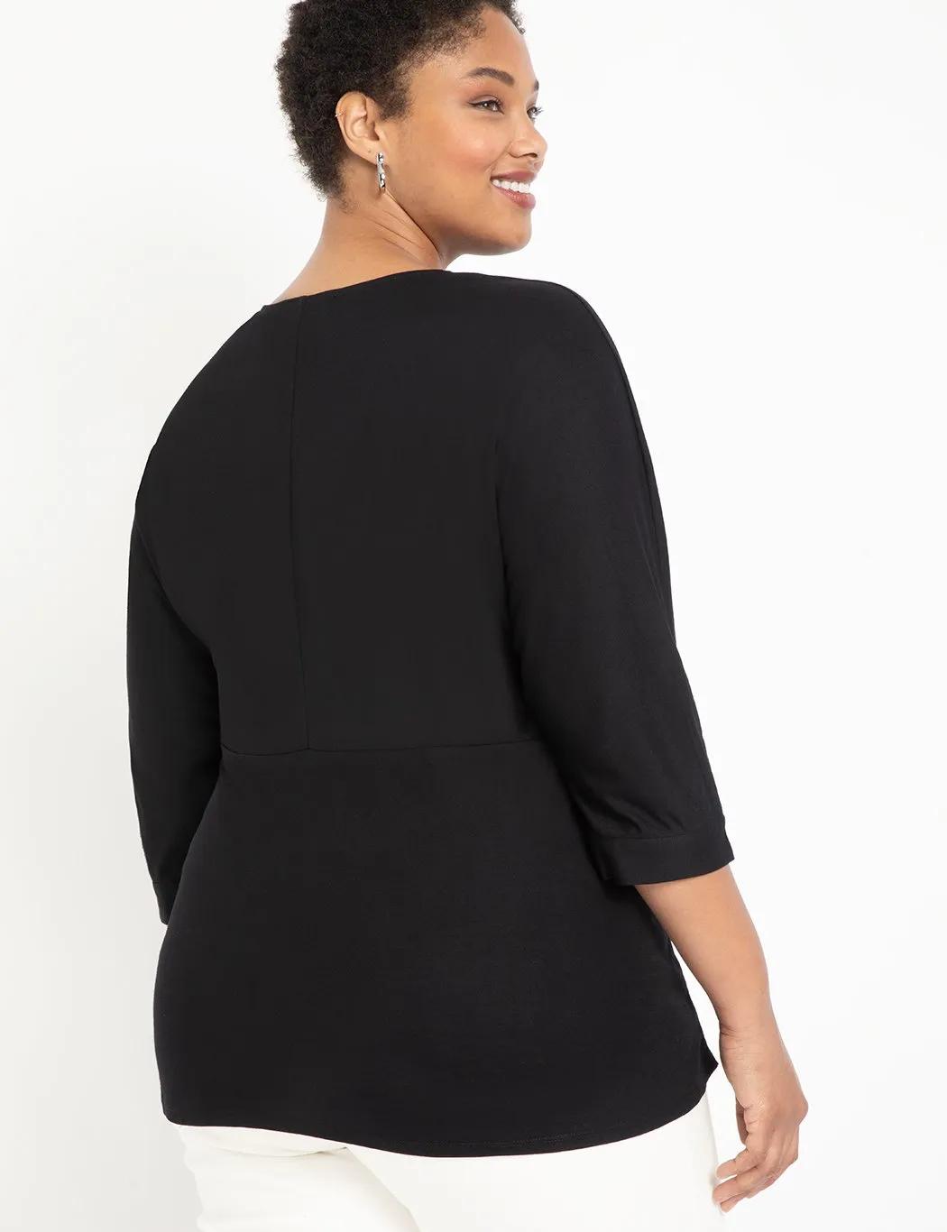 Tie Front Tunic in Black