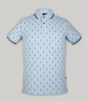 Tower Print Pique Polo