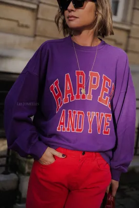 Varsity sweater violet