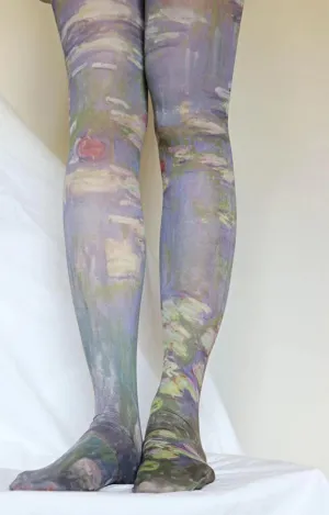 Water Lilies by Monet printed Art Tights