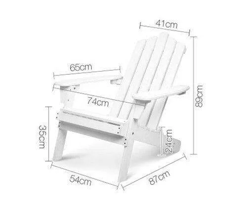 White Foldable  Deck Chair & Side Table