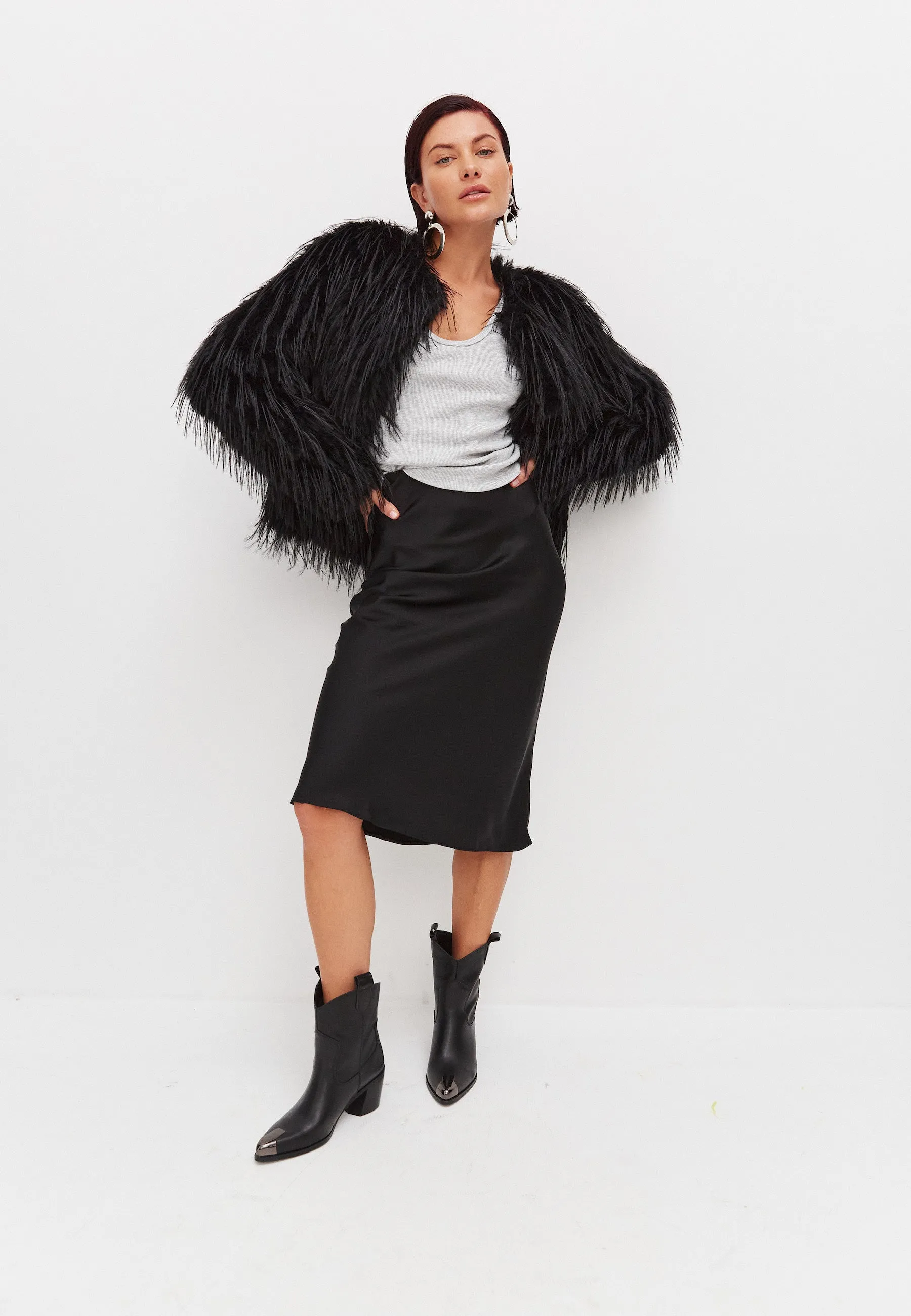 Winter Faux Fur Jacket - Black