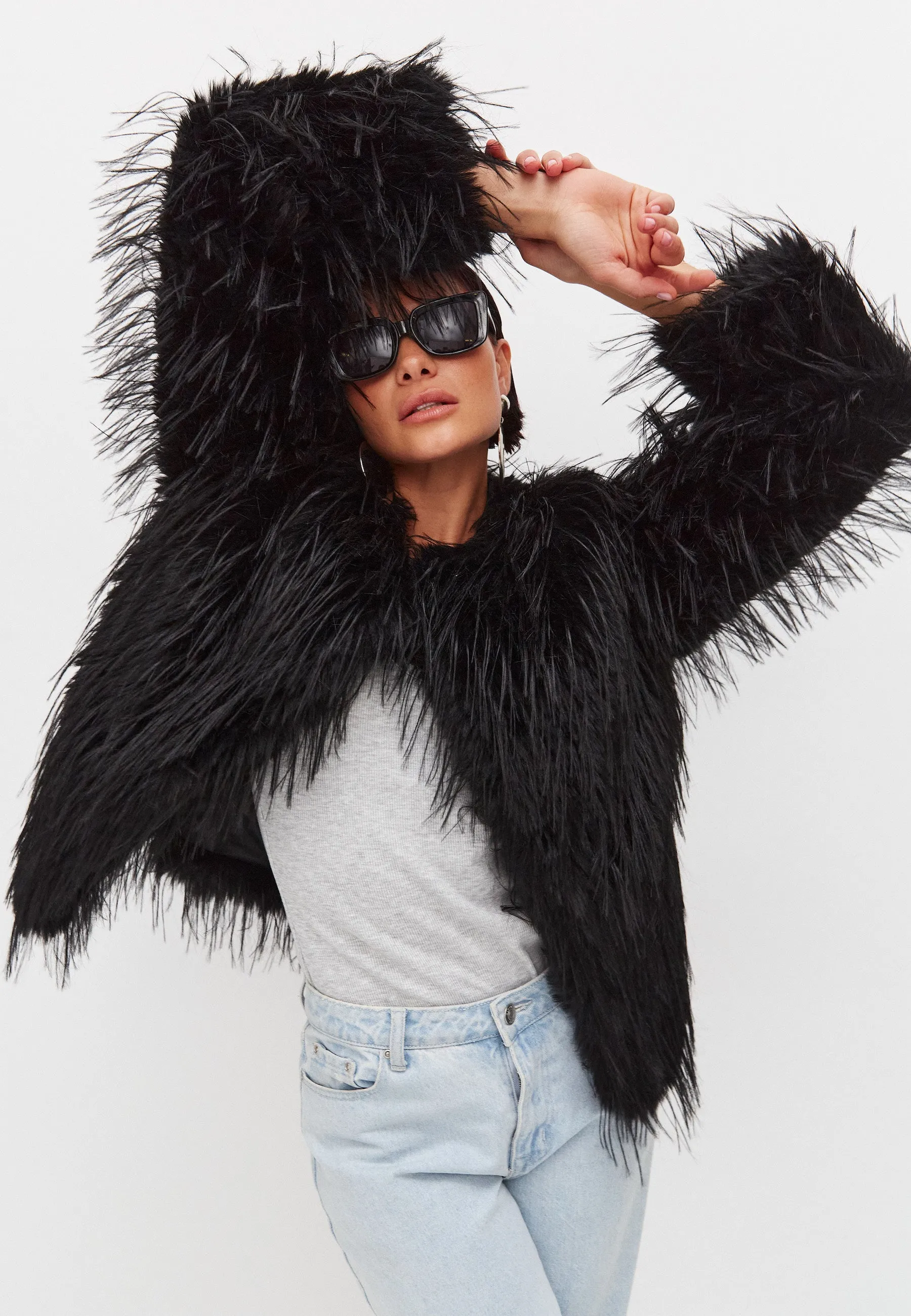 Winter Faux Fur Jacket - Black