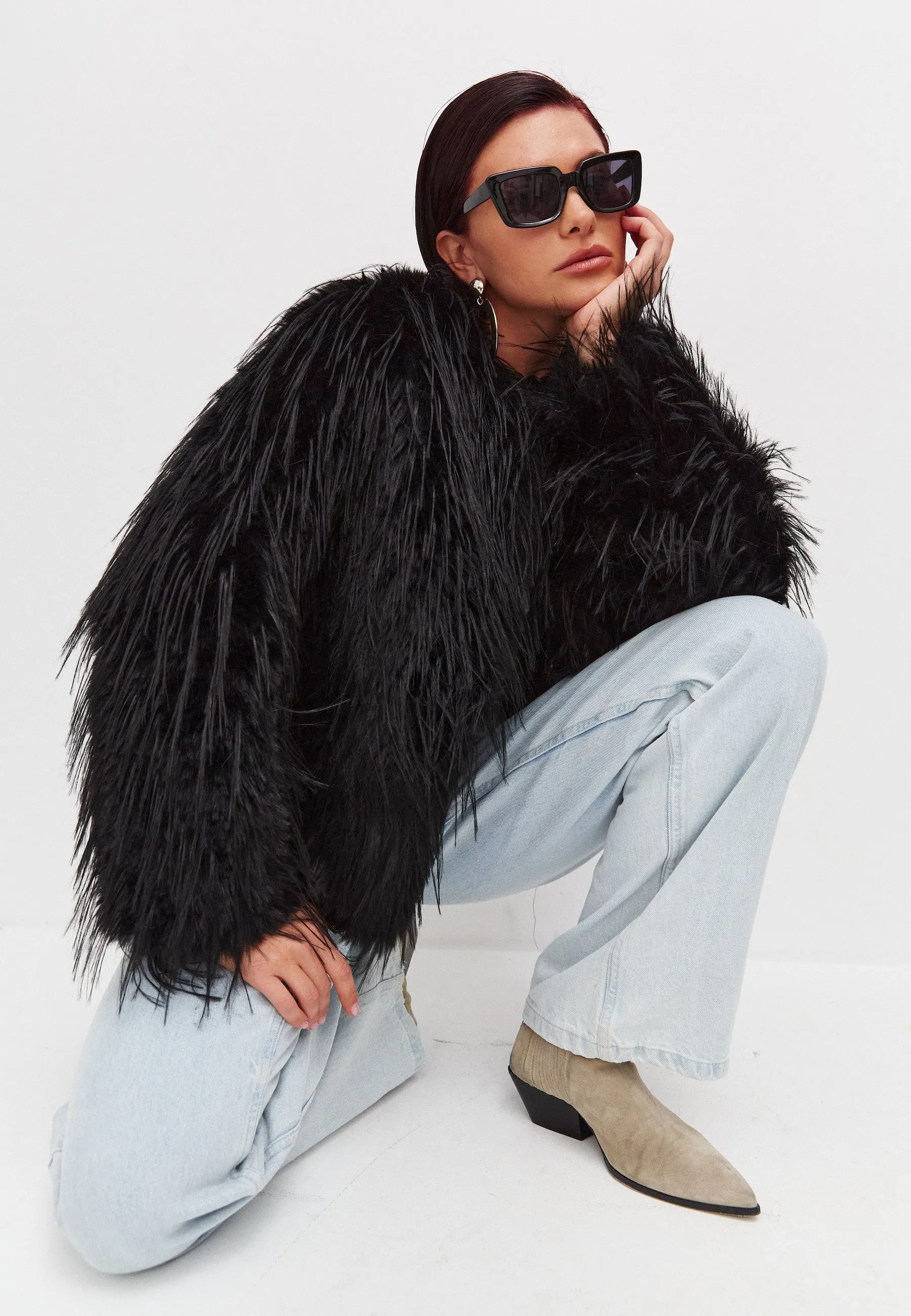 Winter Faux Fur Jacket - Black